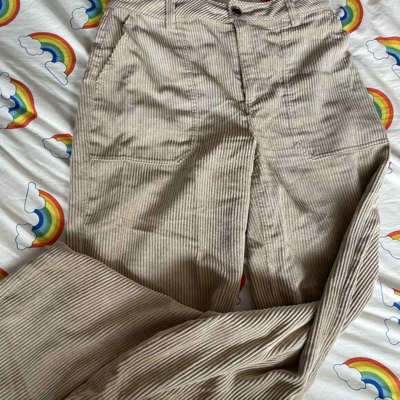 Beige corduroy pants, 80s style - Picture 1 of 3